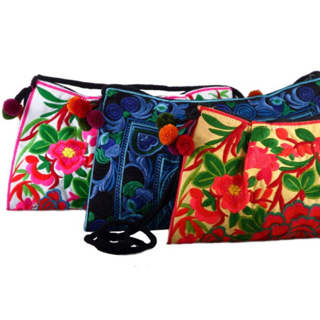 Pochette fleurs Hmong
