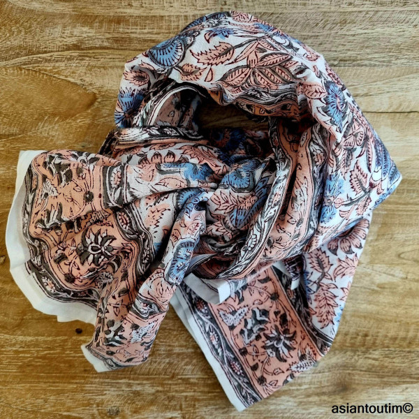 Foulard, Carré block print coton by Asiantoutim n° 11