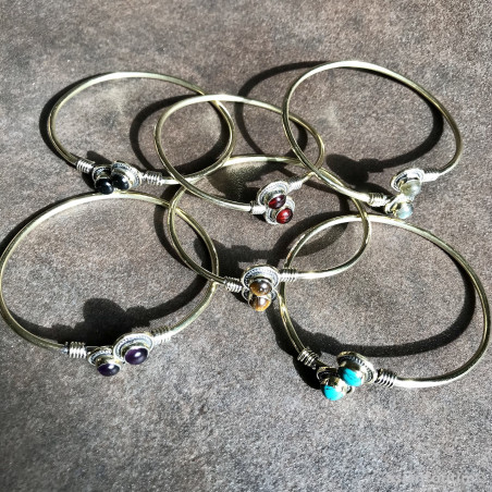 Bracelet Pierres Fines et Laiton, Bracelet Ethnique, Bohème