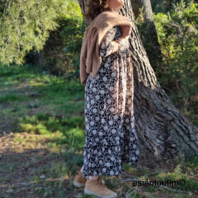 Robe Solène Bohème Black Flowers n°1 Robe Solène Bohème Black Flowers n°1