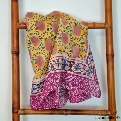 Foulard, Carré block print coton by Asiantoutim n° 2 Foulard, Carré block print coton by Asiantoutim n° 2