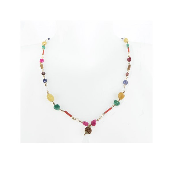 Collier indien porte-bonheur Navratna