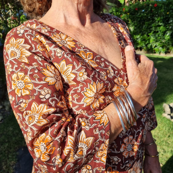 Robe Tunique Mia 4 Fleurie Havane