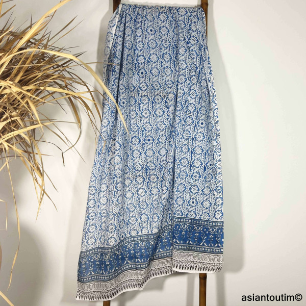 Grand foulard block print Sanganer 25.41, Etole, Paréo