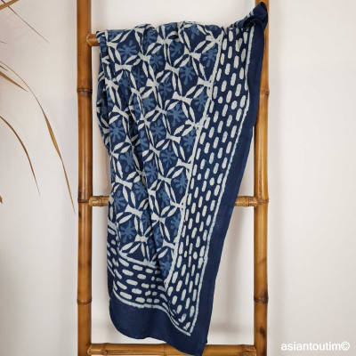 Grand foulard block print...