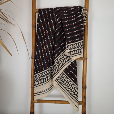 Grand foulard block print...