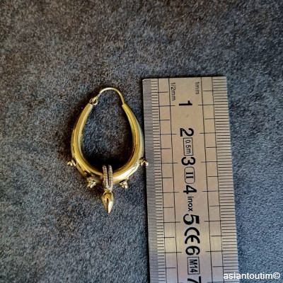 Boucles d'oreilles Tribales ovales en laiton, Boucles d'oreilles ethniques Boucles d'oreilles Tribales ovales en laiton, Boucles d'oreilles ethniques