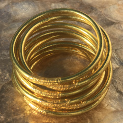Jonc Bouddhiste Mantra gold large amulette by Asiantoutim Qualité premium