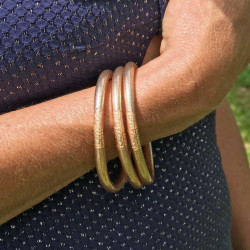 Jonc Bouddhiste Mantra champagne large amulette by Asiantoutim Qualité premium Jonc Bouddhiste Mantra champagne large amulette by Asiantoutim Qualité premium
